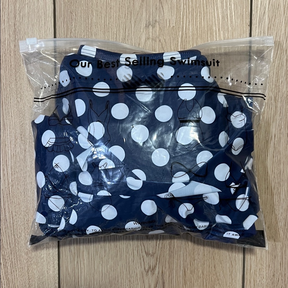 Summer Mae - Navy and White Polka Dot Swim Set - Picture 10 of 11